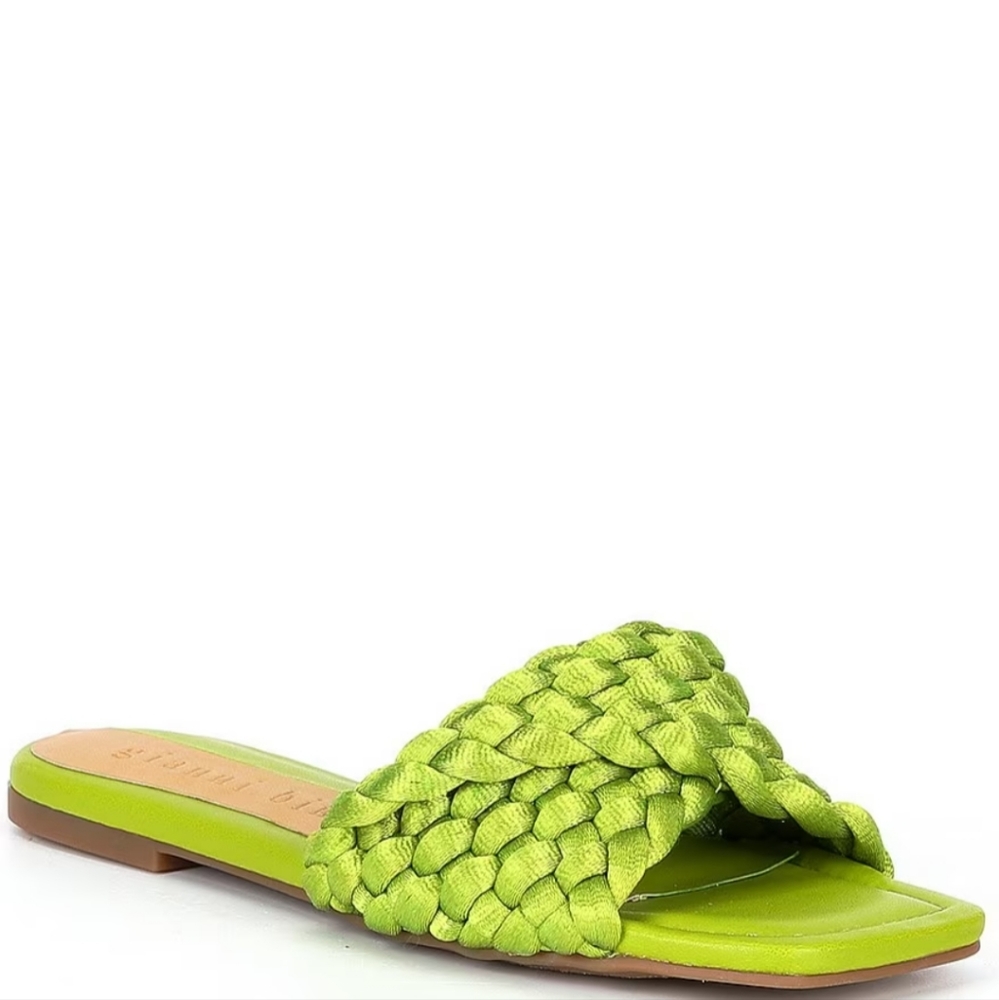 Gianni Bini | NWOT Green Kapri Woven Twisted Band Square Toe Sandals